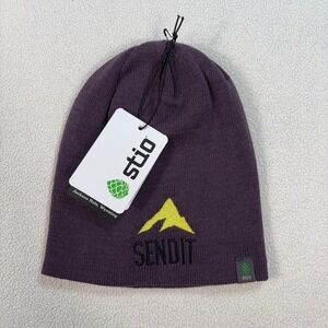 NEW Stio Mizpah Beanie Men's One Size Huckleberry Jam‎ Merino Wool Logo Hat NWT